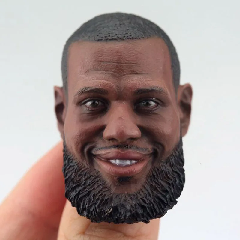 

1/6 Scale LeBron James Head Sculpt Basketball Star Head Carving for 12in Phicen M36B Black Body Model Toy