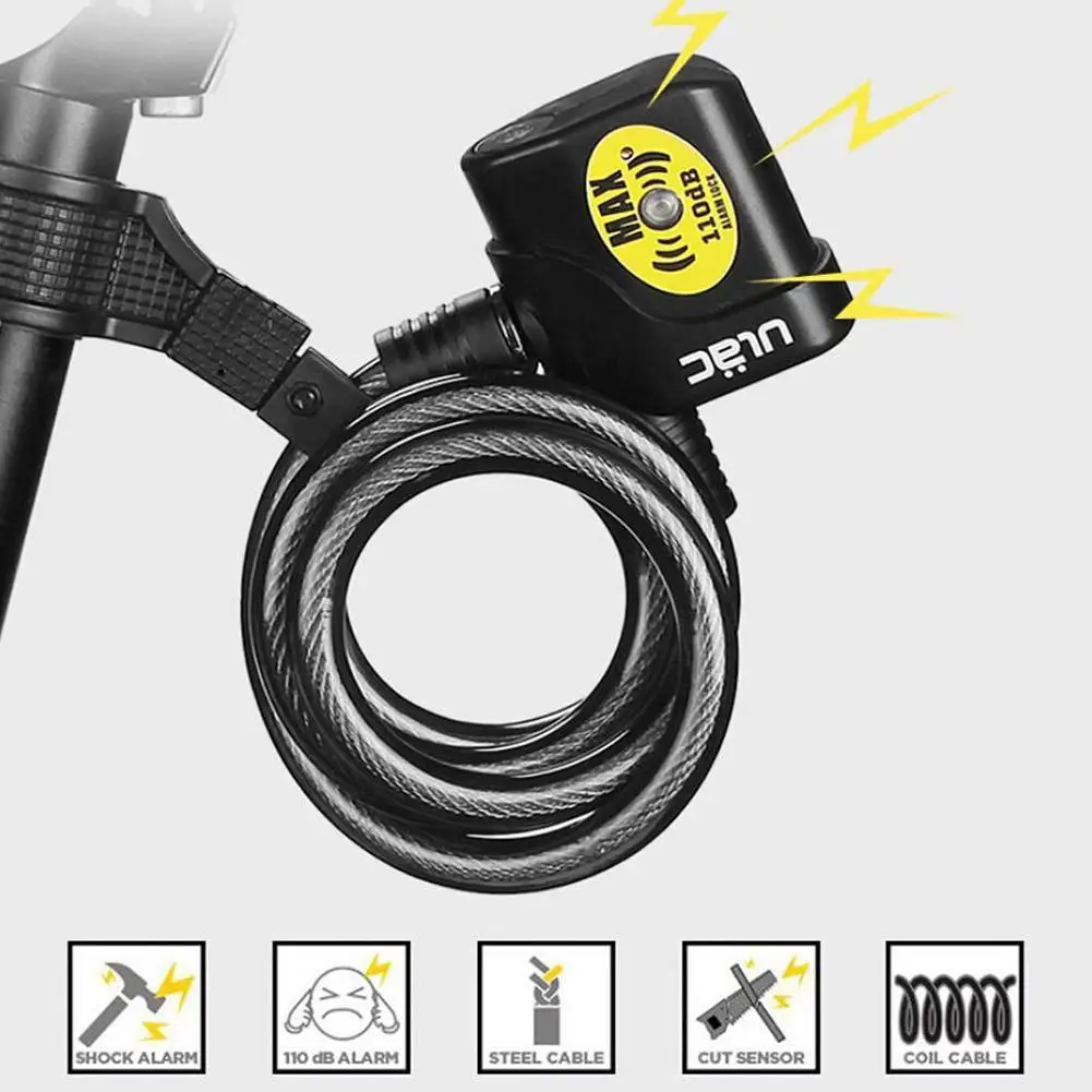 

Замок для велосипеда Велосипедный спорт электронный будильник Сталь кабельный замок замки для противоугонные замки кабель провод MTB дорож...