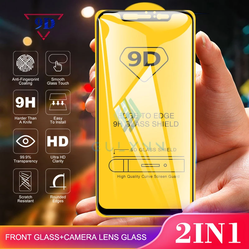 Закаленное стекло 2 в 1 для Xiaomi Redmi 7 8T 7S 5 6 Pro 7A защитная пленка Mi 9 A3 9T Lite с объективом
