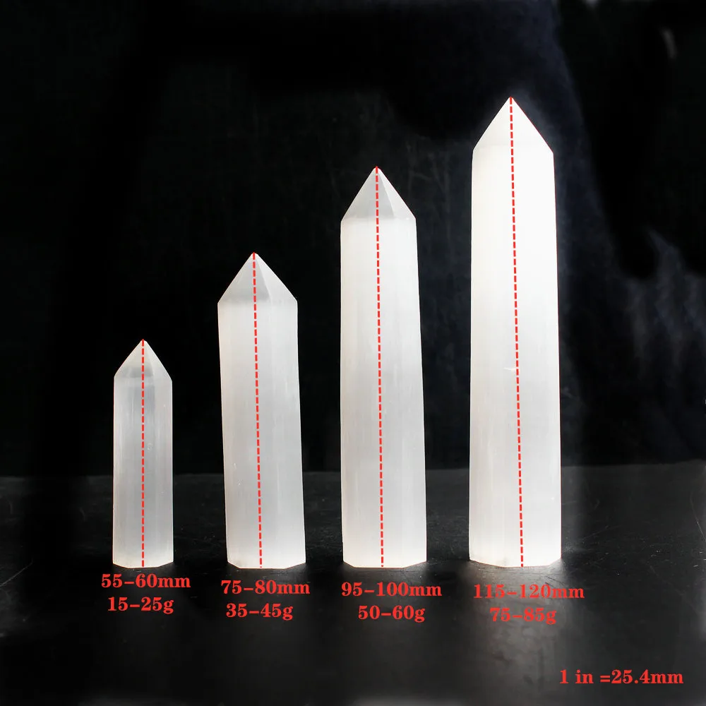 1 шт. натуральный белый селенит резная палочка кристалл драгоценный камень