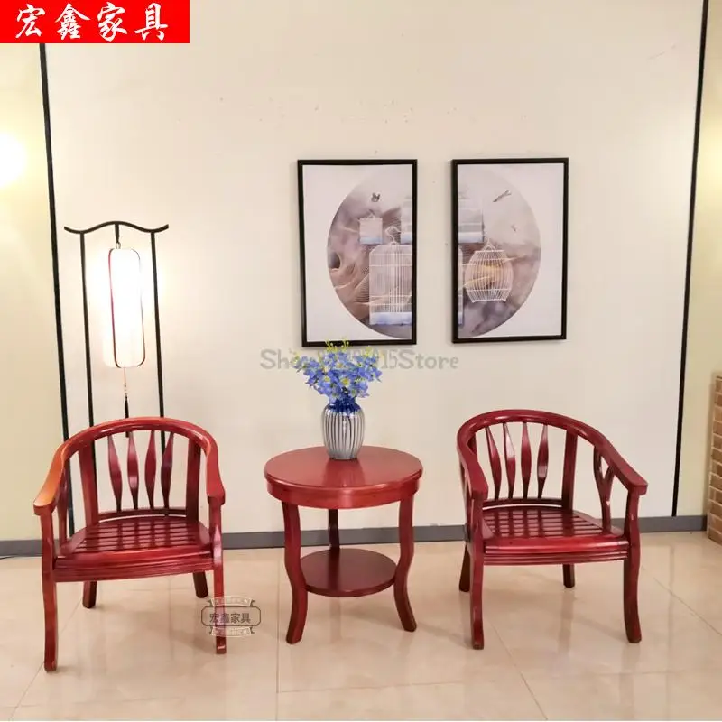Hotel Solid Wood Enclosure Chair Coffee Table New Chinese Single Balcony Leisure Bedroom Guest Room Negotiation | Мебель