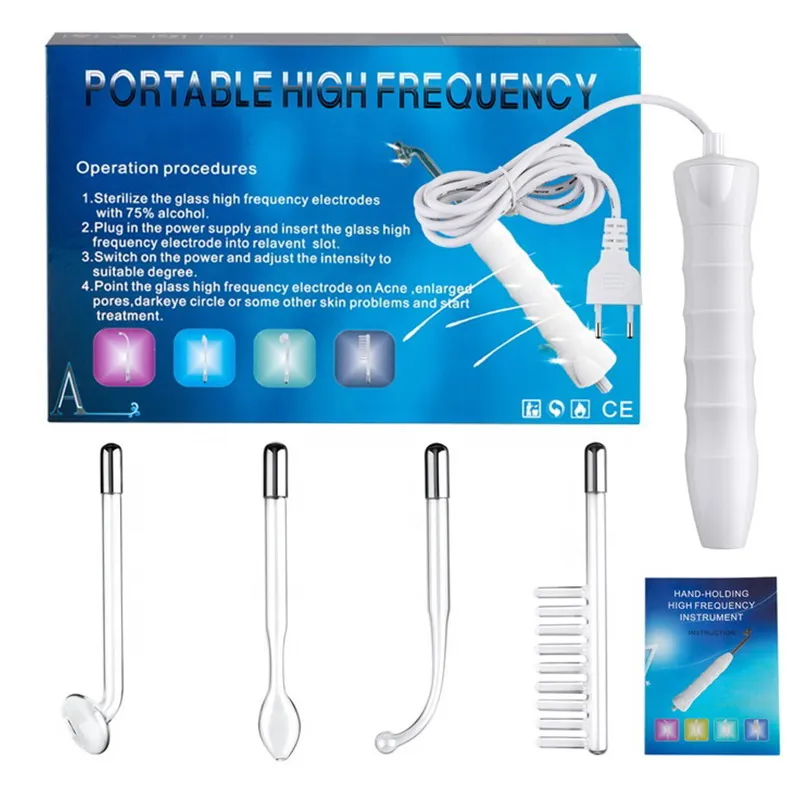 

4 In 1 High Frequency Electrotherapy Electrode Light Acne Wand Skin Care Spot Acne Remover Facial Spa Beauty Machine
