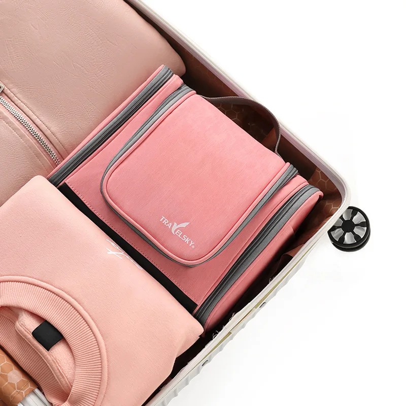 

Portable Men Toiletries Storage Bag Travel Waterproof Cosmetic Bag Hanging Makeup Organizer Wash Kit Case Accessories Supplies