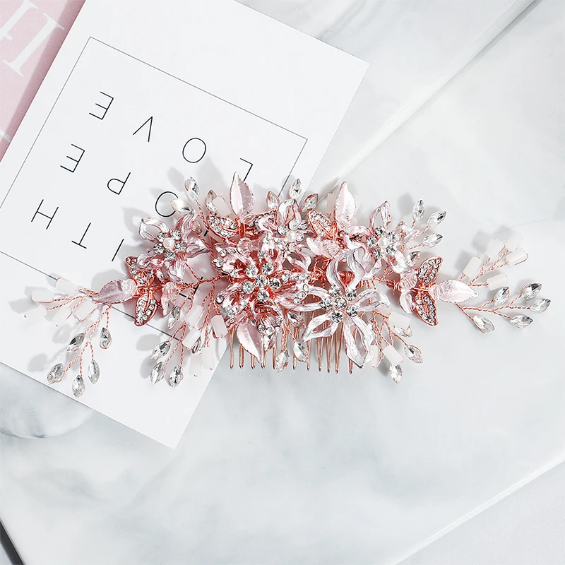 Новинка 2019 свадебная расческа для волос Miallo с цветами австрийский кристалл