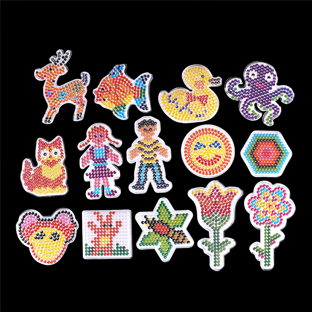 Головоломка Pegboards узоры с цветной бумагой для 5 мм бусины Хама перлер DIY Дети