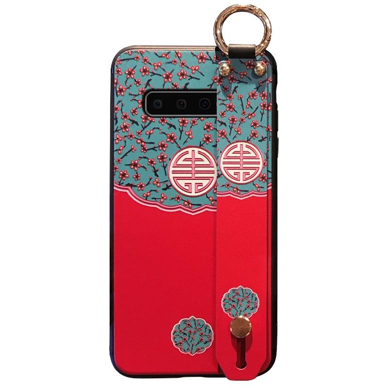 For Samsung Note8 Note9 Note5 S6 S7 edge S8 S9 Plus A6 A7 A8 A9 S Star Lite Chinese Style Pattern Phone Case With Wrist Strap |