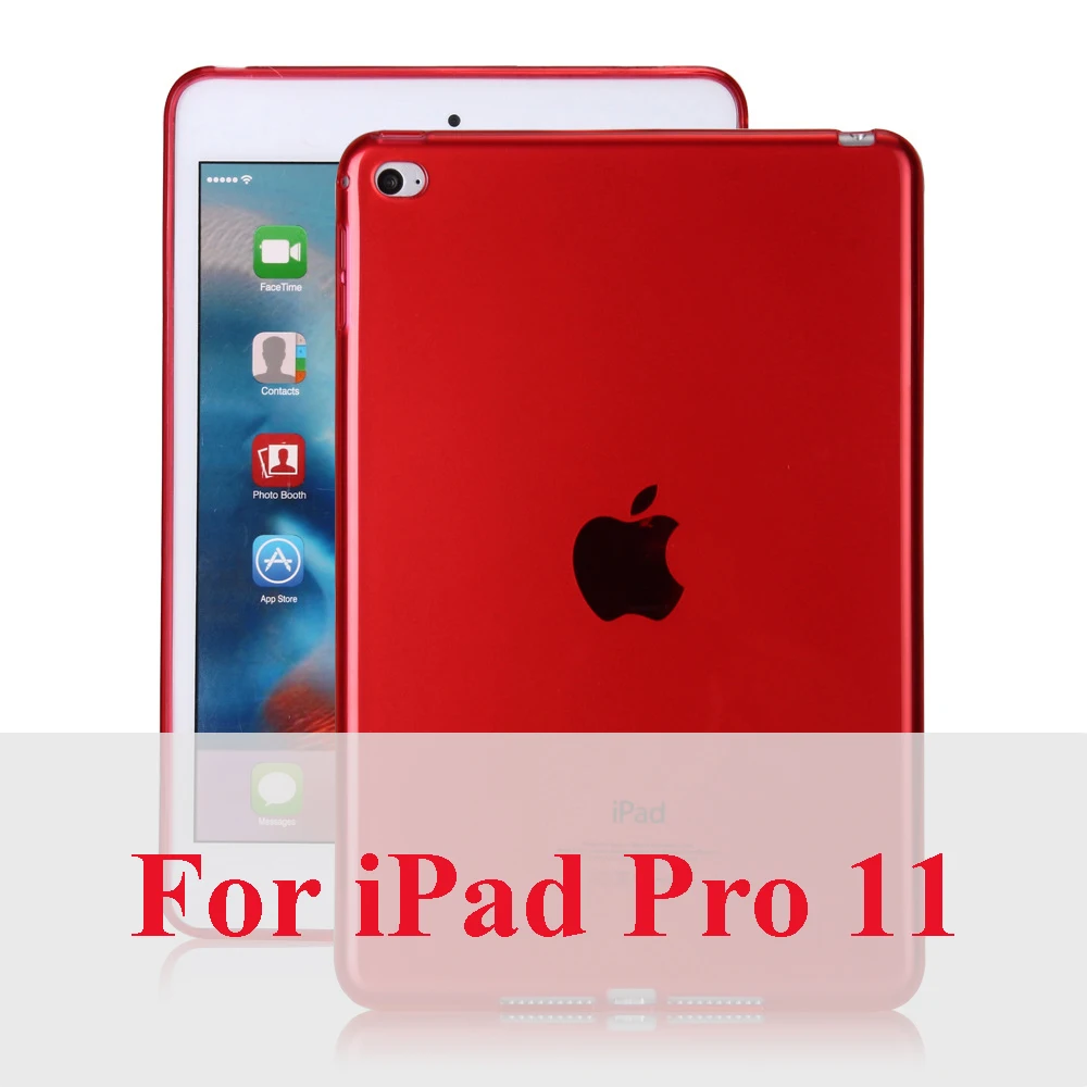Конфеты прозрачный тонкий чехол из термопластичного полиуретана для iPad Pro 11 9,7 крышка пластыри на гелевой основе защитный чехол для iPad 2/3/4, 5, 6, Air1 Air2 Капа - Цвет: For pro 11 Red