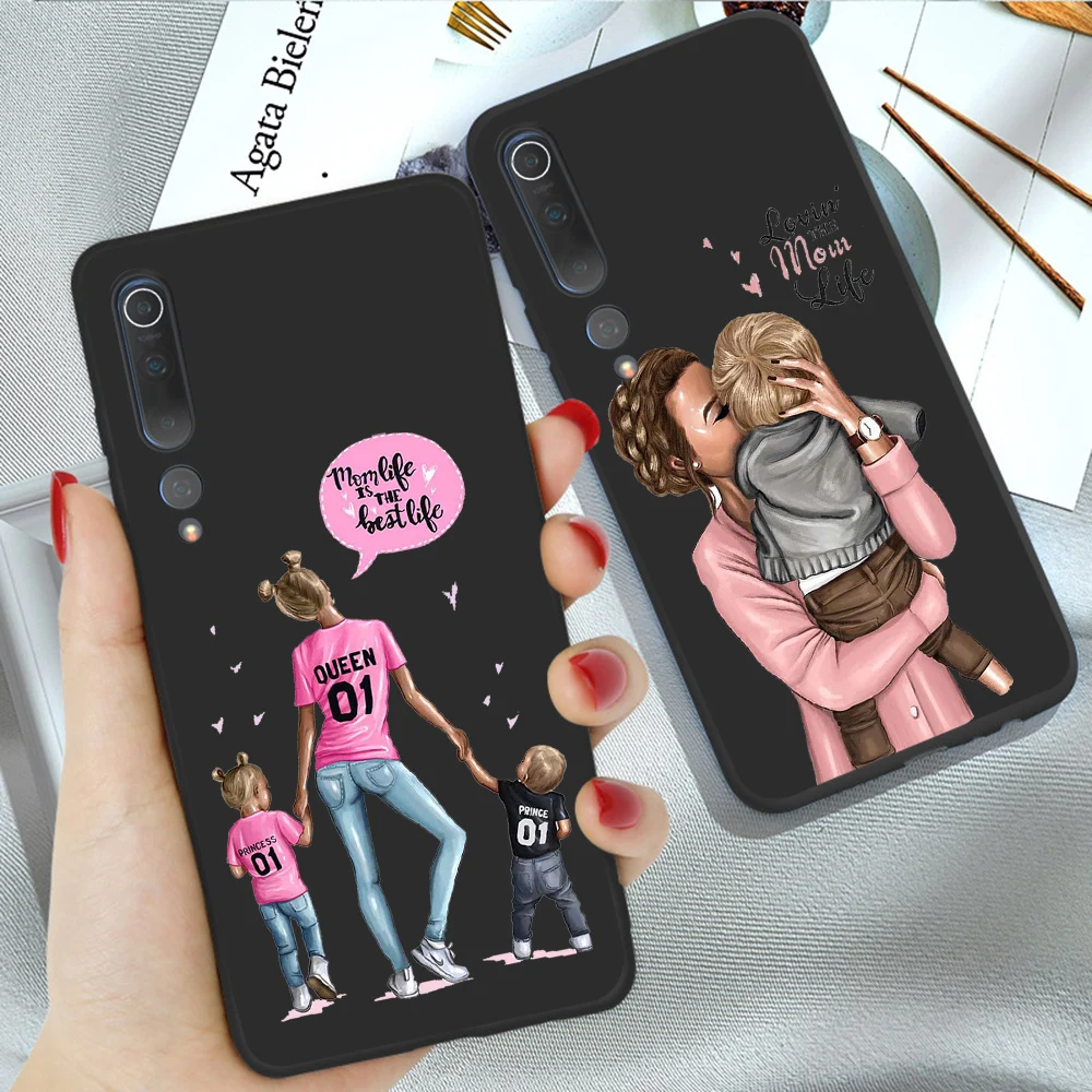 super mom baby woman case for xiaomi redmi note 10 9 8 7 t pro 9a 8a 7a mi note 10 9 9t pro se a2 a3 lite f1 soft tpu phone back free global shipping