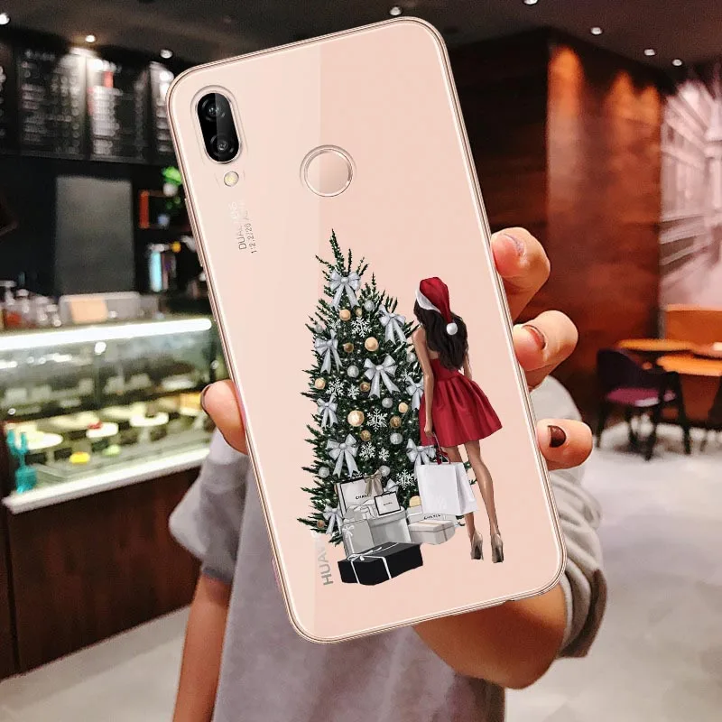 TPU Clear Soft Case For Huawei P30 Lite P30 Pro P20 Lite P20Pro Mate 10 20 Pro Mate 20 Lite Black Brown Hair Baby Mom Girl Cover - Цвет: TPU
