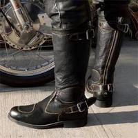 mens plus size motorcycle boots eu us high tube knight boots buckle design boots buckle men women boots high tube belt