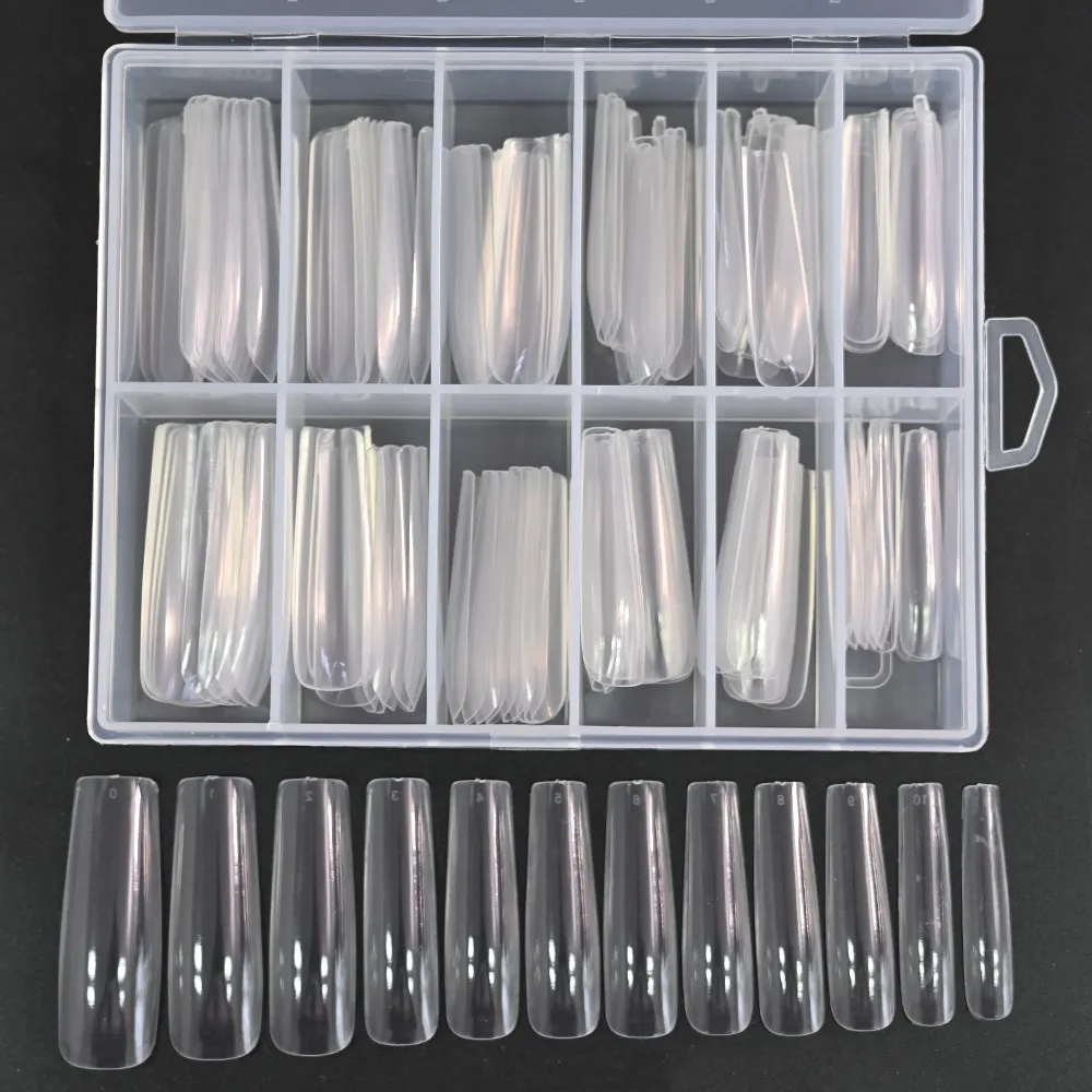 120 шт./кор. XXL квадратный полное покрытие Пресс на накладные ногти Clear/натуральный