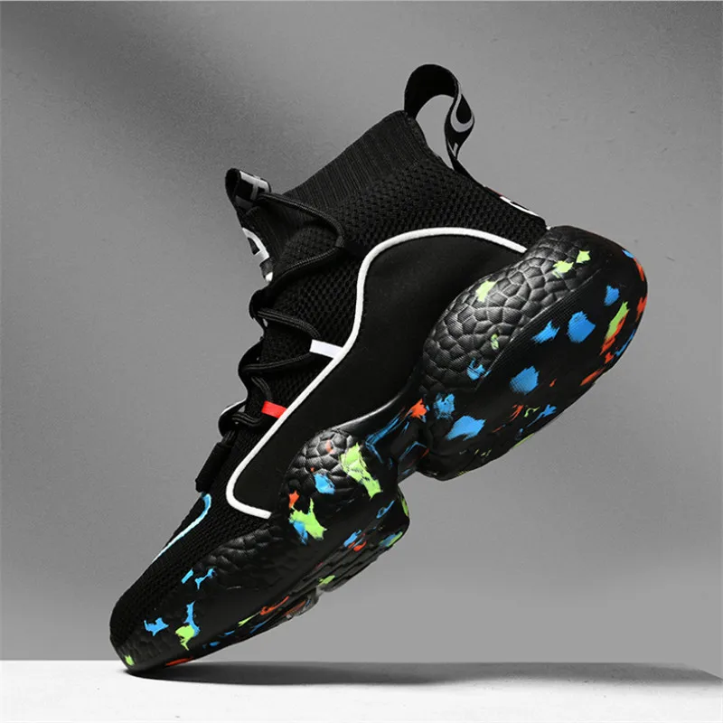 

2021 Men Sneakers Fashion Running Shoes Women's shoes Sock Outdoor Breathable Men Vulcanize Shoes Flat Soft tennis Shoes