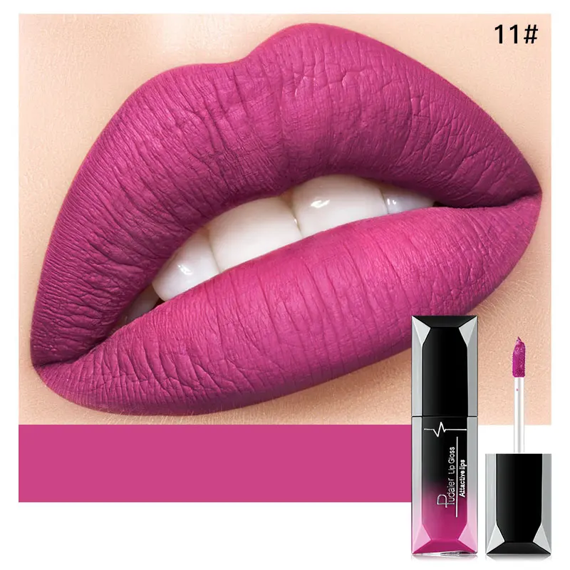 New pattern glitter lipstick makeup new make up lipstick matte Moisturizer Nutritious Long-lasting lip pink cream - Цвет: 11