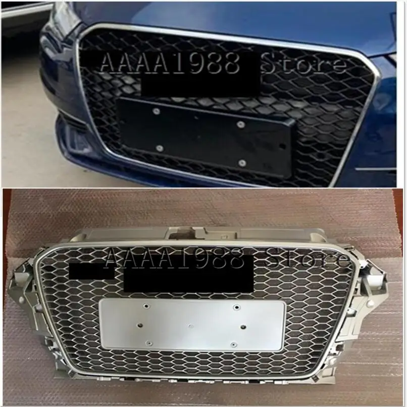 

Для Audi A3 S3 8V 2013 2014 2015 2016 передняя решетка Honeycomb RS3 стиль глянцевый черный