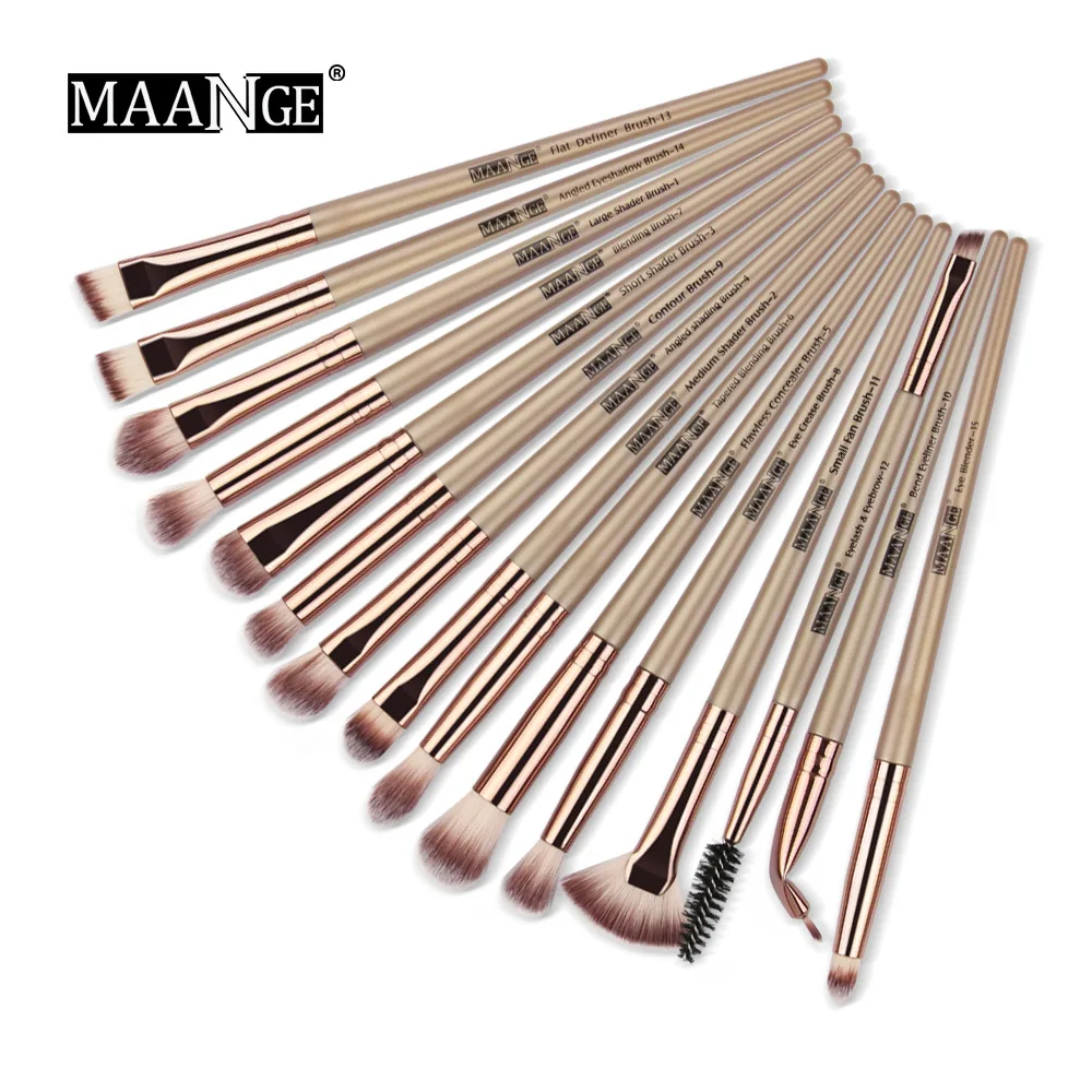 15 кистей для макияжа глаз набор высокого класса с аккумулятором трехцветная