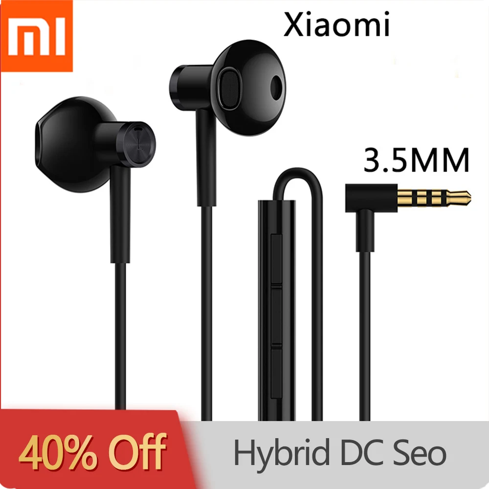 Оригинальные Внутриканальные наушники Xiaomi Hybrid DC со штекером 3 5 мм Mi Dual Unit Hi Res