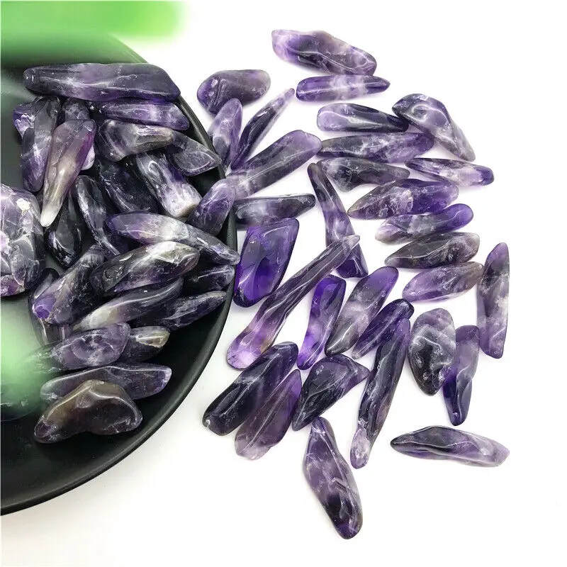 

Free Shipping 50g 20-40mm Natural Polished Amethyst Point Purple Quartz Wolf Teeth Wand Crystal Stones Natural Stones and Crysta