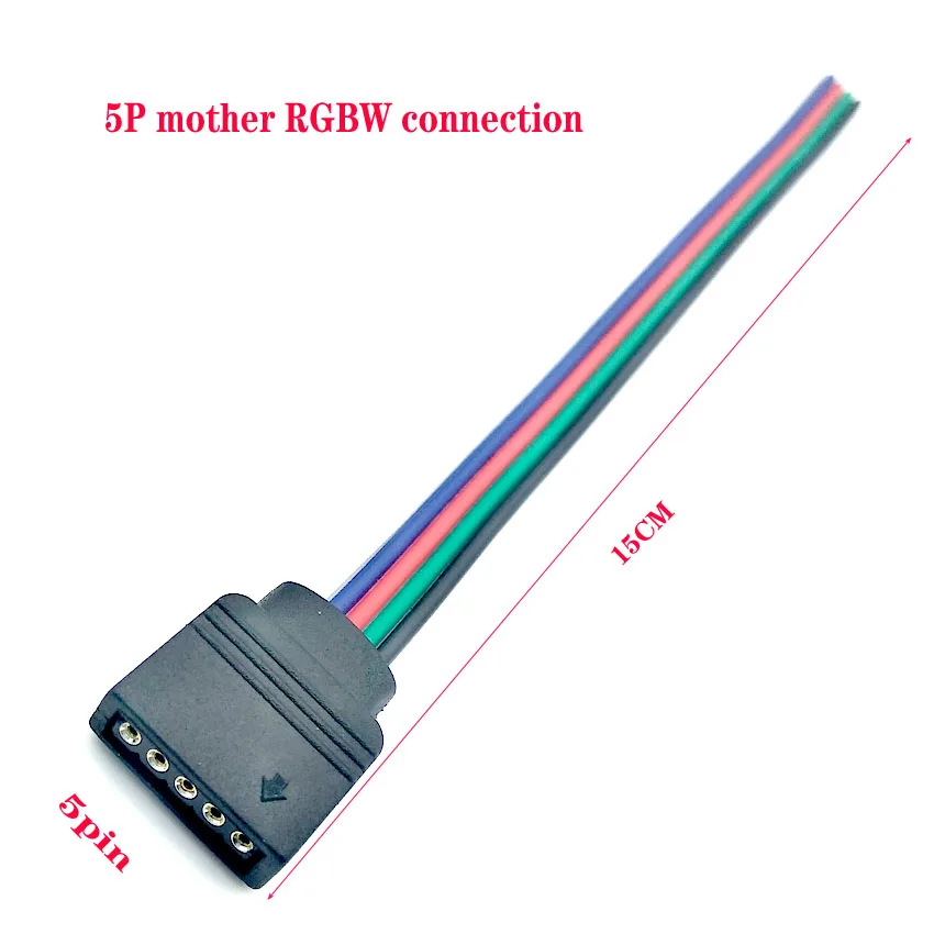 

5 шт. 5050 светодиодный разъем RGB-ленты, 4-контактный проводник, 10 мм полоса для контроллера, перемычка, беспаечный зажим на косичке, адаптер питания