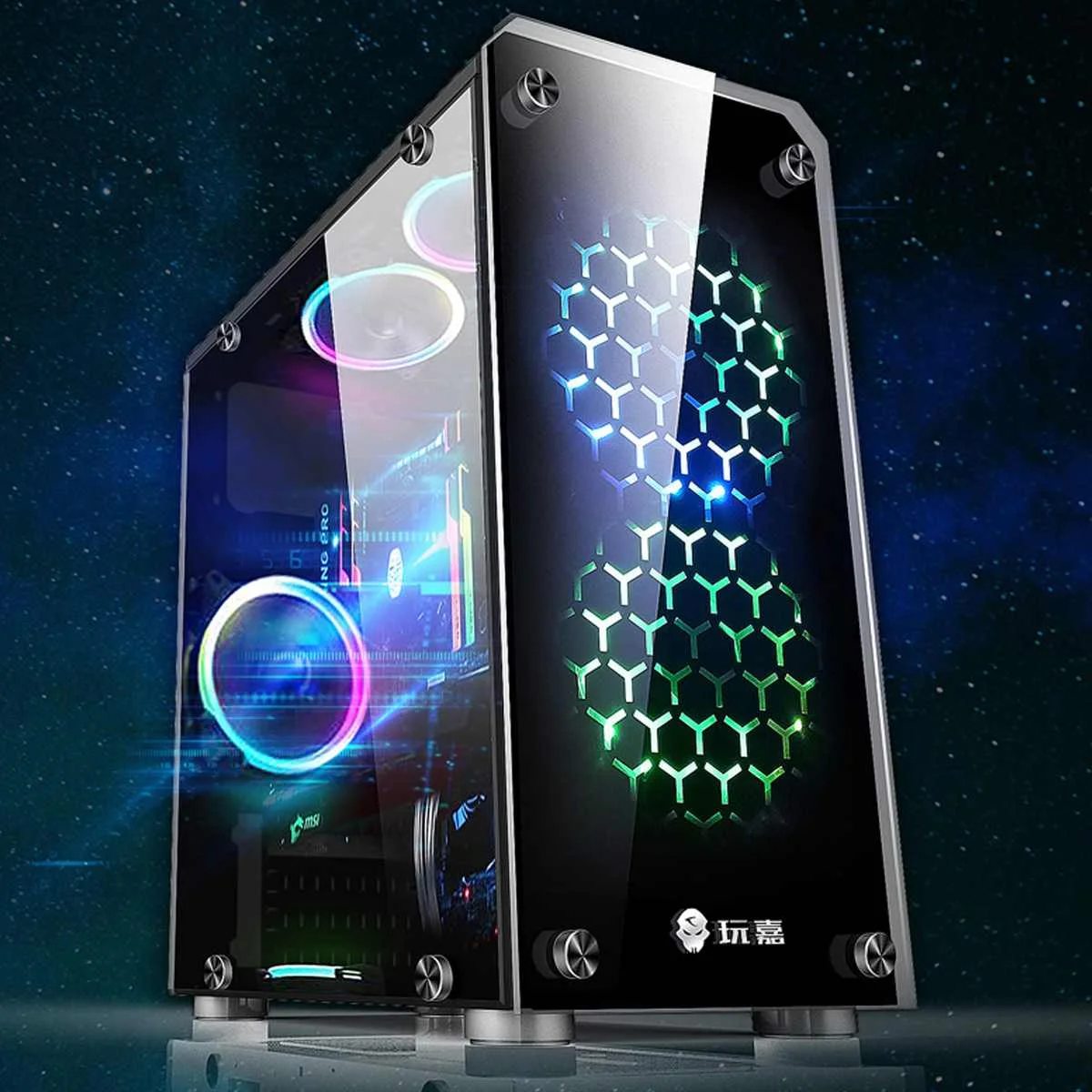 Мини ATX игровой компьютер ПК Чехлы башни стеклянная панель Настольный системный блок компьютера Полноразмерное прозрачное шасси