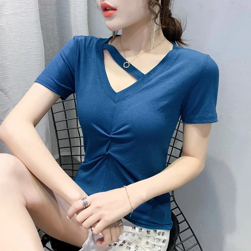 

Fashion Logo Printing T Shirts Women's Short Sleeve Fashion 100% cotton yellow Female T-Shirts
