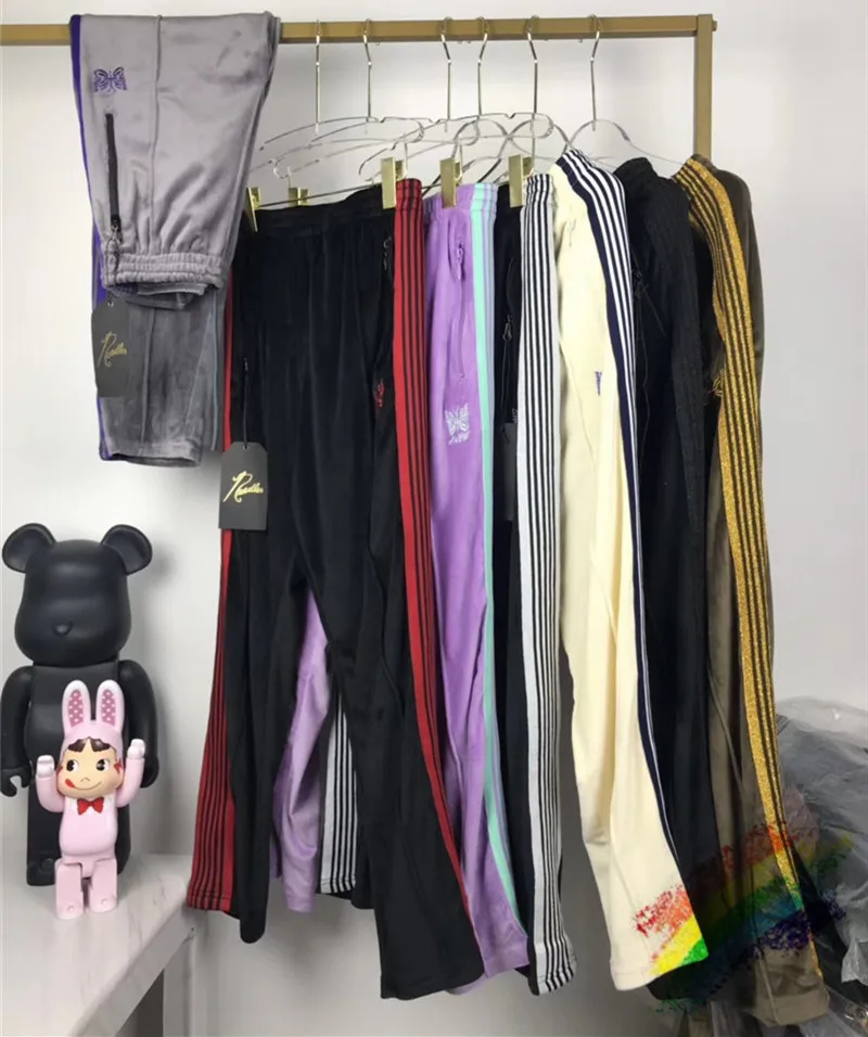 Вышивка AWGE иглы пот брюки для мужчин и женщин 1:1 Высокое качество бабочка