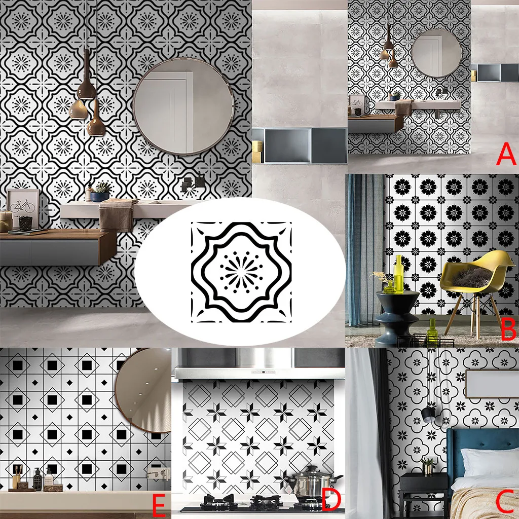 Богемный стиль красочные плитки стикер стены домашний декор Ванная комната