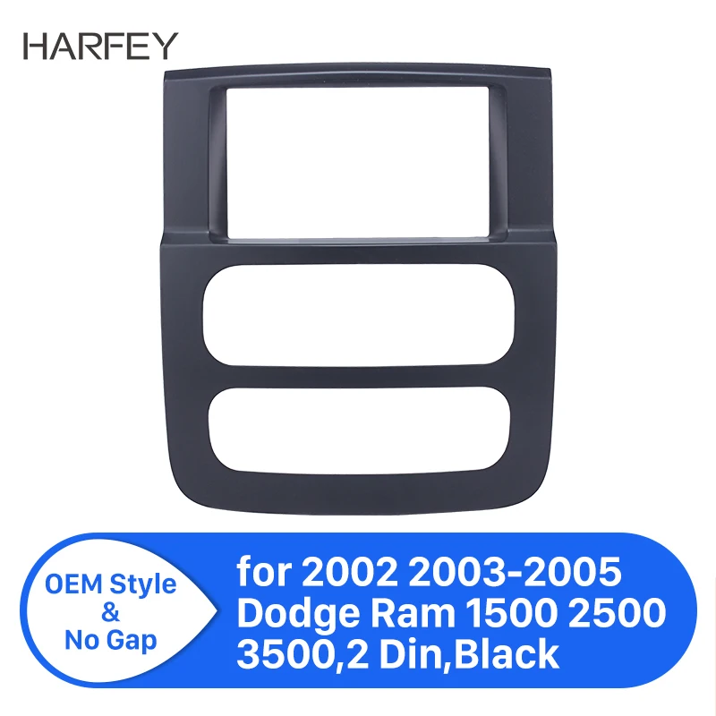 Черная Автомобильная рамка с радио 2Din устанавливается в приборную панель для Dodge