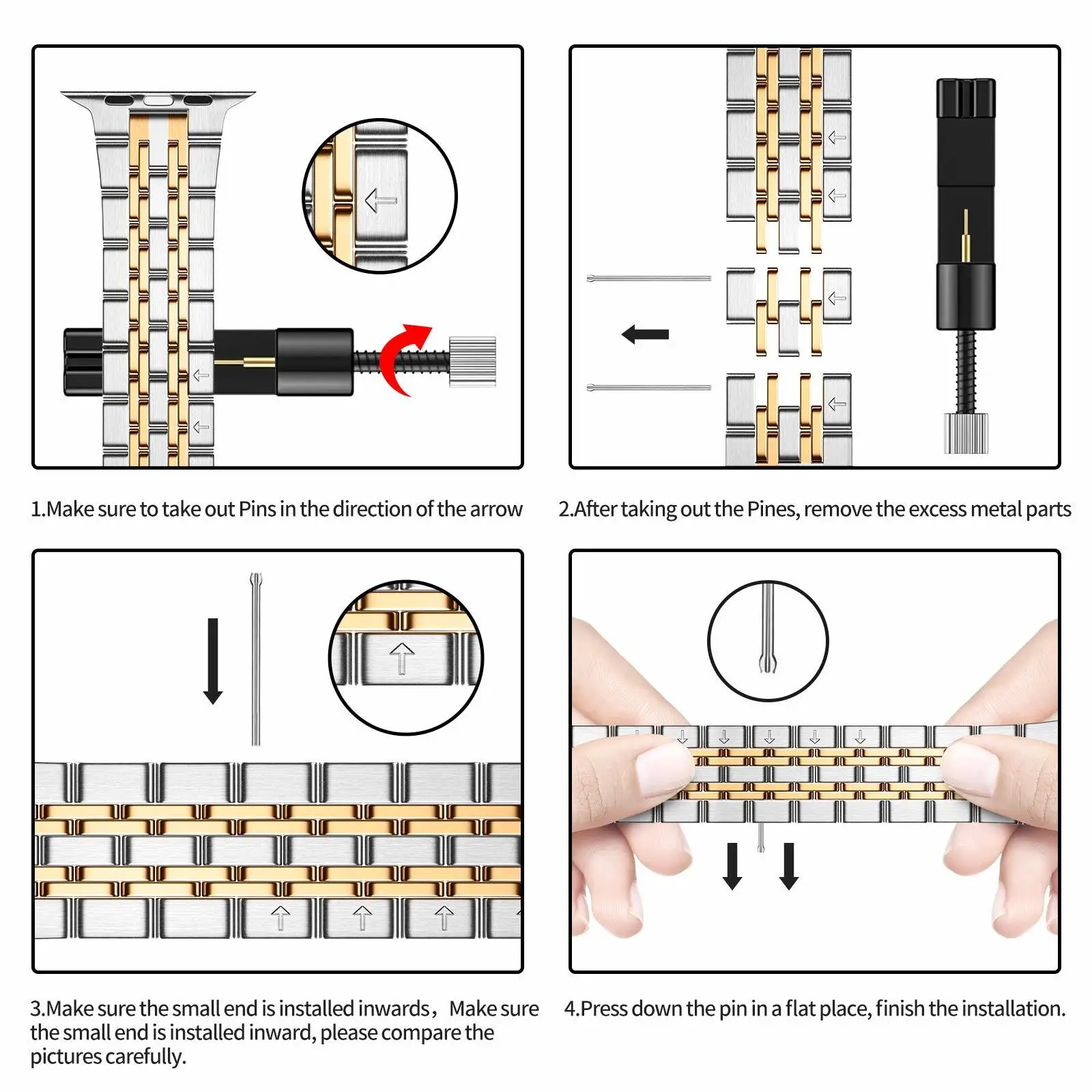 Ремешок металлический из нержавеющей стали для Apple Watch Band 44 мм 42 38 40 сменный
