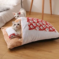warm cat sleeping bag removable dog bed winter warm cat house for small dogs super soft pet sofe cats mat cushion pet products