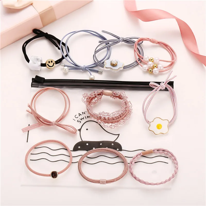 10/8/6/3 с цветами и жемчугом резиновые резинки для волос женщин девушек рисунком