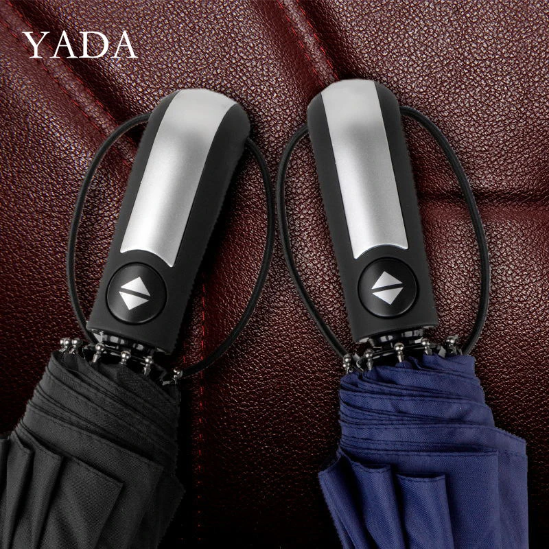 

YADA 10K Pure Business Automatic Umbrella Rain Sunny Rainy Business Umbrella For Women Men Windproof Folding Umbrellas YS200136