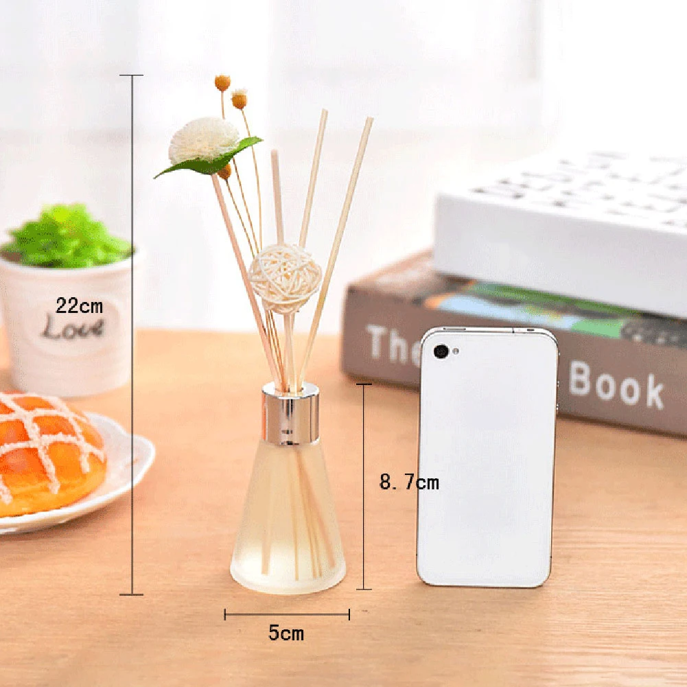 50ml Glass Bottles Reed Diffuser Sticks Essential Oil Air Freshers Flameless Aromatherapy Home Air Freshener Perfume Set | Дом и сад