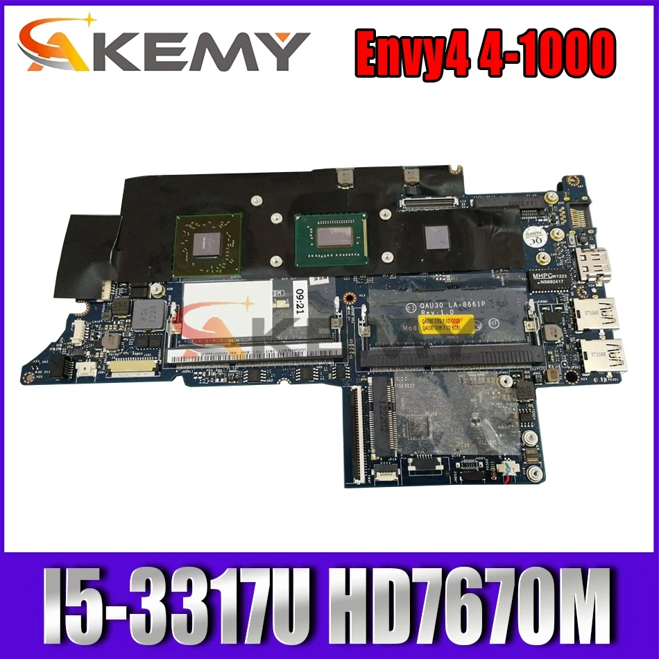 

Akemy для HP Envy4 4-1000 Envy6 Материнская плата ноутбука I5-3317U Процессор HD7670M DDR3 689844-002 689844-001 693234-001 аккумулятор большой емкости LA-8661P