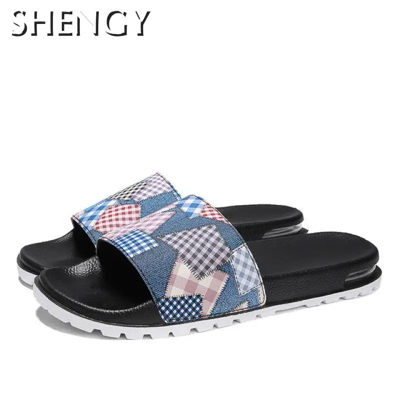 Мужские Нескользящие шлепанцы удобные для ванной мягкие сандалии Уличная обувь