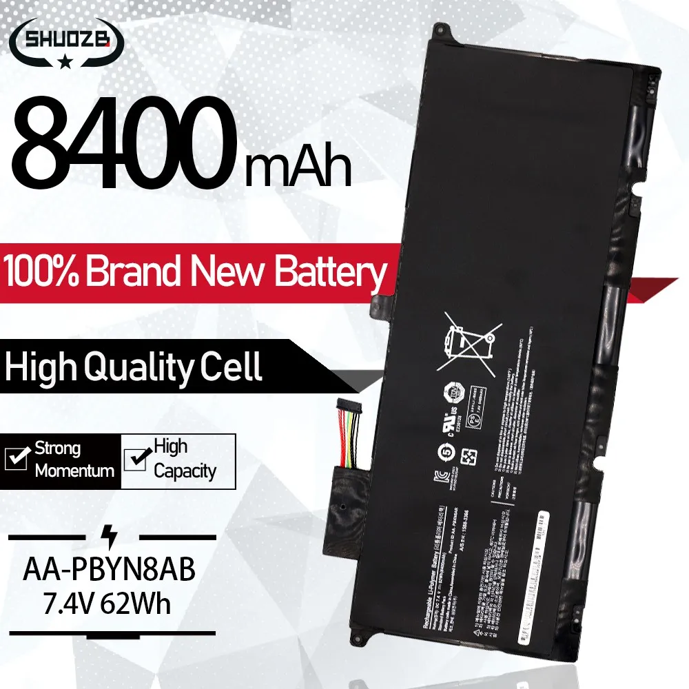New AA-PBXN8AR Battery For Samsung NP900X4C NP900X4D NP900X4B NP900X4 NP900X46 NP900X4C-A01 A02 NP900X4B-A01FR 15 inch 7.4V 62Wh