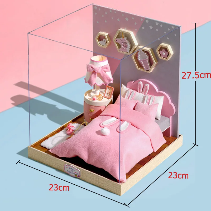 BT028 Милые 3D миниатюры кукольный домик Сделай Сам Строительная мебель деревянный кукольный дом игрушки для детей подарки на день рождения Каса мир семян BT027 - Цвет: BT028