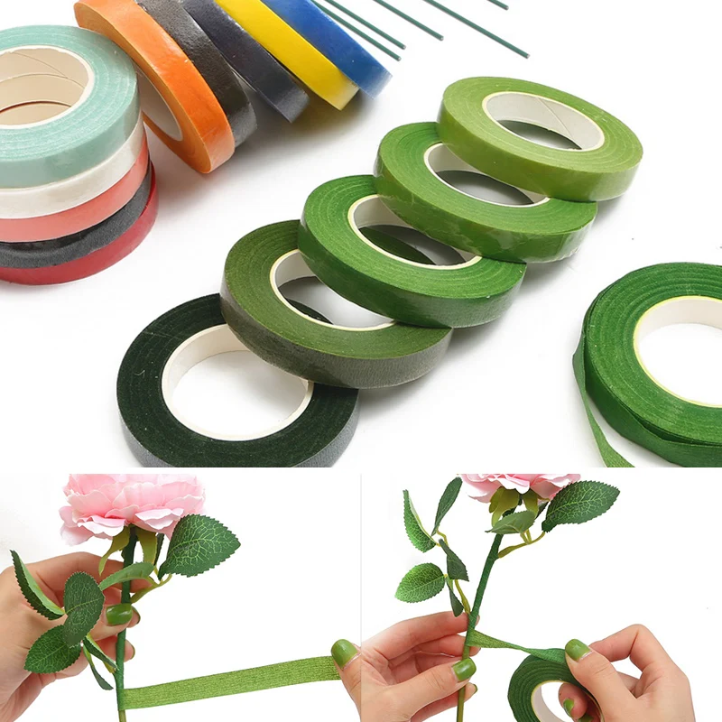 

1.2CM 30 Yard Floral Stem Tape Corsages Buttonhole Artificial Flower Stamen Wrap Florist Green Tapes Nylon Flower Supplies