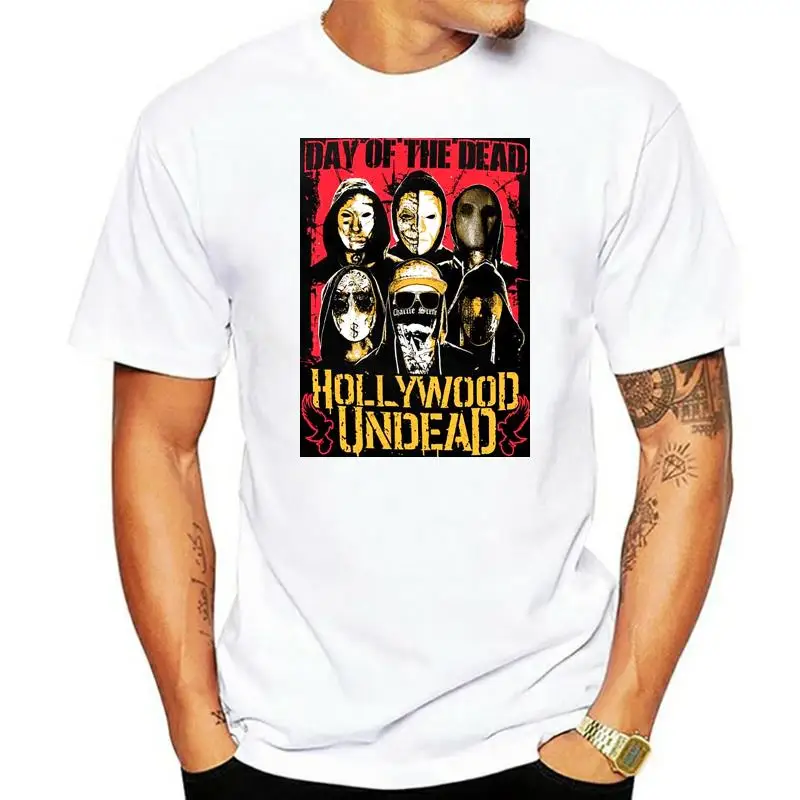 

Official Hollywood Undead DOTD Faces T-Shirt Swan Songs V American Tragedy Band Short Sleeve Round Neck T Shirt Promotion