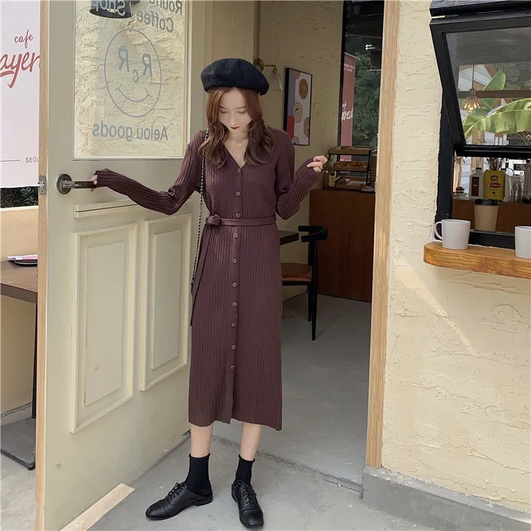 

New Spring Dress Girls Boho Solid Female Vintage Dress Party Oversize Long Sleeve Women Dresses Robe Vestido