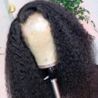 Кудрявый прямой парик бразильские кружевные передние человеческие волосы парики для женщин предварительно выщипанные отбеленные узлы парики 180 плотность кружева передний парик