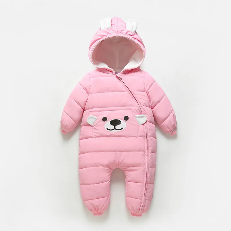 

New Born Baby Clothes Winter Romper Cartoon Plus Velvet Down Cotton Snowsuit Toddler Jumpsuit Outerwear Children's Clothing