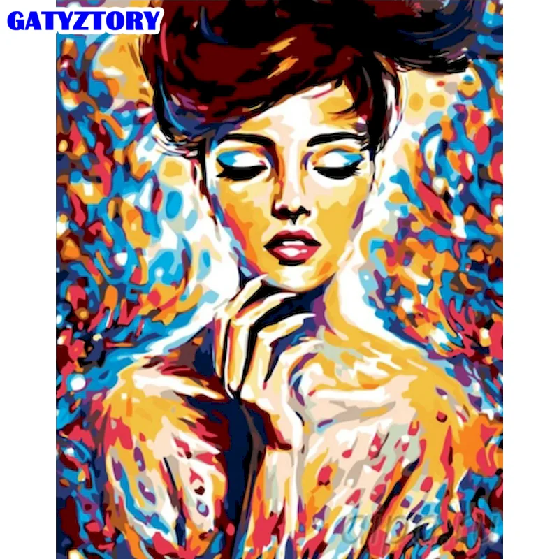 

GATYZTORY 40x50cm Painting By Numbers For Adults Woman Figure Pictures By Number DIY Gift Unique HandPainted Artwork Home Decors
