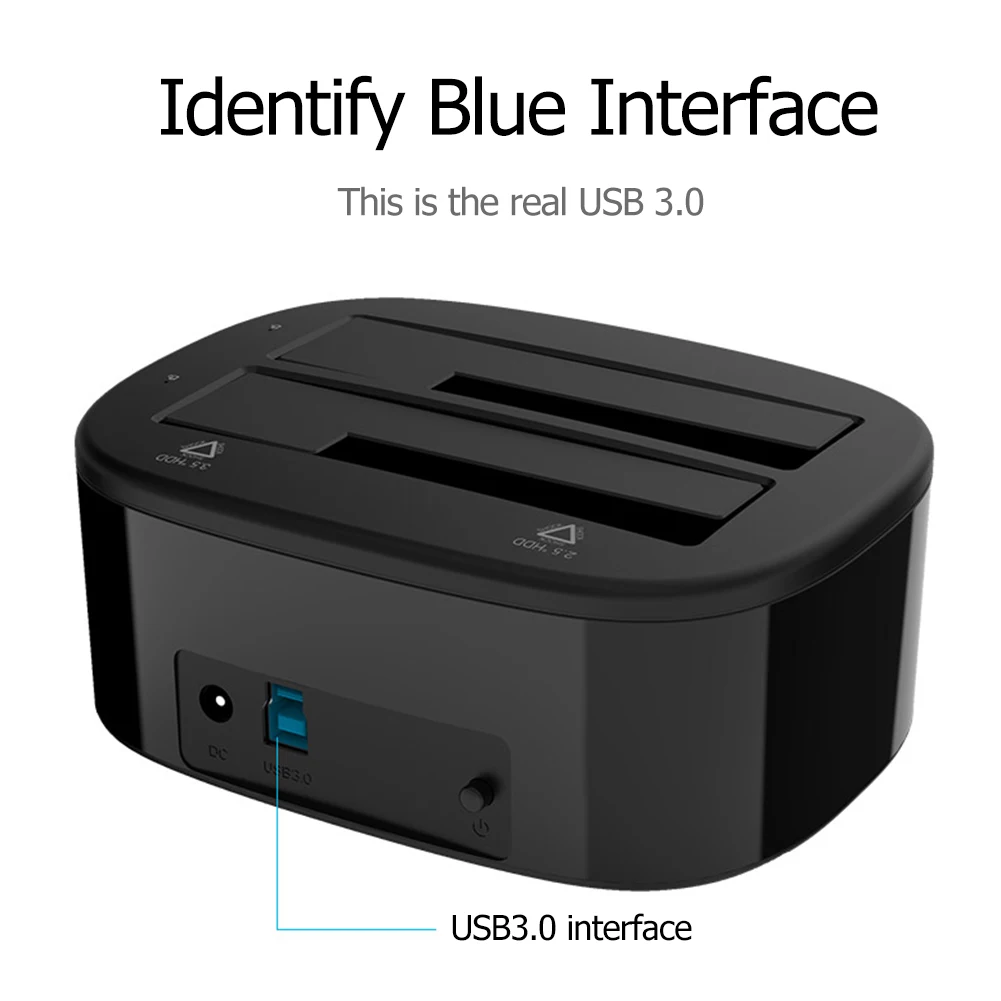 ORICO 6228US3 Dual Bay HDD Docking Station USB3.0 Hard Disk Drive External Enclosure for 2.5/3.5 inch HDD/SSD Adapter Case EU