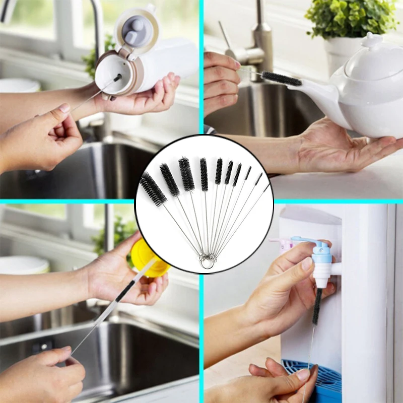 

10pcs Nylon Test Tube Cleaning Brush Practical Cleaning Brush Straw Cleaning Brush Set Pipe Cleaner Test Tube Glassware Bottle