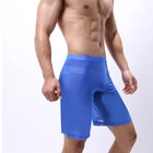 Мужские сексуальные сетчатые прозрачные повседневные шорты, ночное белье, дышащие трусы для сна, супертонкие, с низкой талией, в сеточку