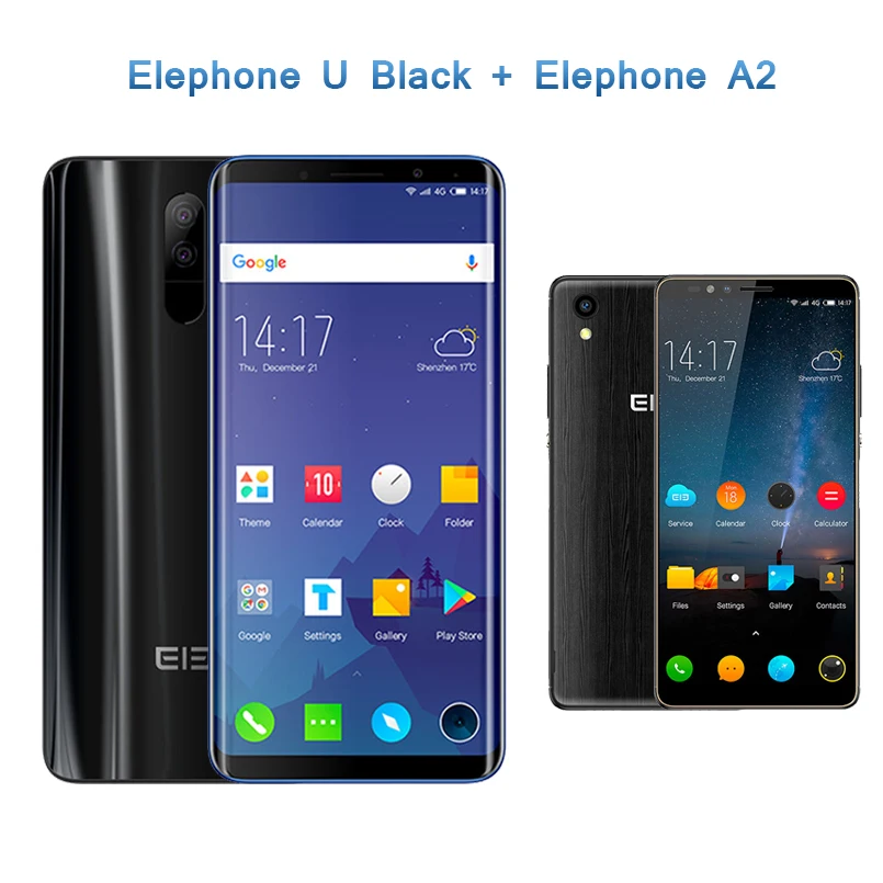 With Elephone A2 Elephone U ram 6 ГБ rom 128G мобильный телефон с функцией распознавания лица Android 7,1 MT6763 Восьмиядерный 5,9" 13 МП Двойная Задняя камера 4G LTE смартфон - Цвет: With Elephone A2