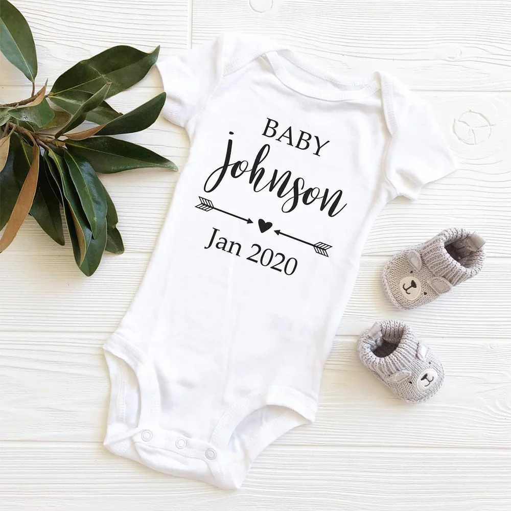 

Custom Baby Onesies Announcement | Baby Announcement Onesies |Personalized Last Name Baby Onesies | Pregnancy Reveal