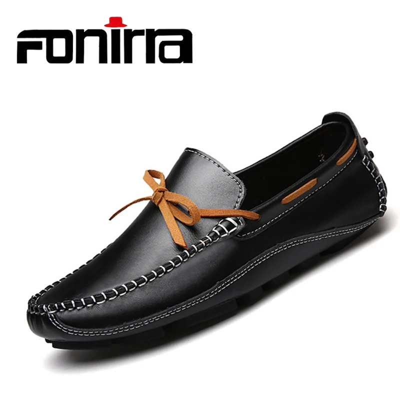 

FONIRRA Men Casual Shoes Fashion Men Shoes Genuine Leather Men Loafers Moccasins Slip On Men's Flats Male Driving Shoes 331