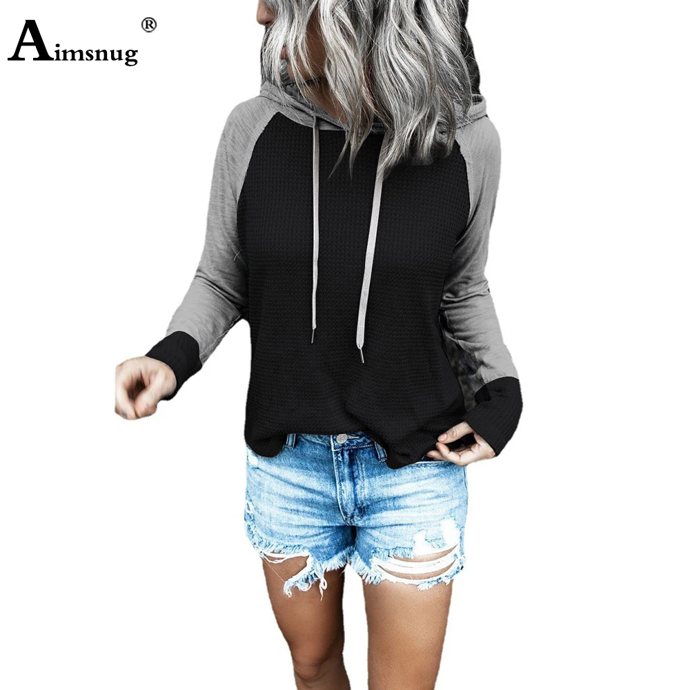 Long Sleeve Patchwork Top Women Hooded Sweatshirt Plus Size 3xl Ladies 2021 Autumn New Female knitting Sweater Casual Pullovers