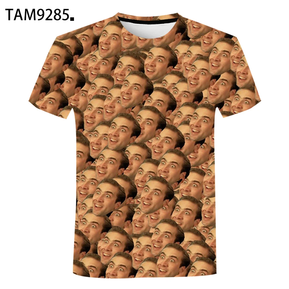 Мужская футболка с 3D принтом Николаса Кейджа Спортивная динамичная модная